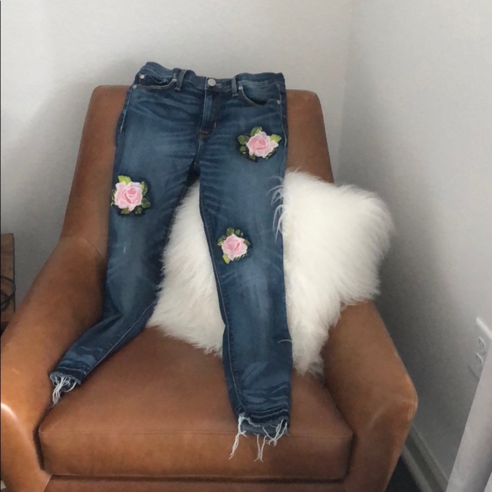 Hudson size 27 nico midrise flower patch jeans